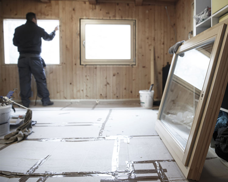 Person renovating a room