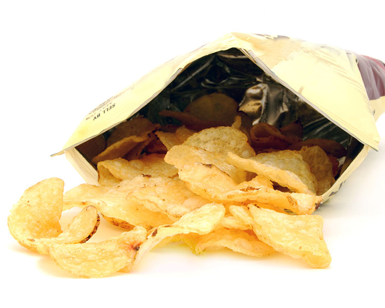 Image of an open bag of chips