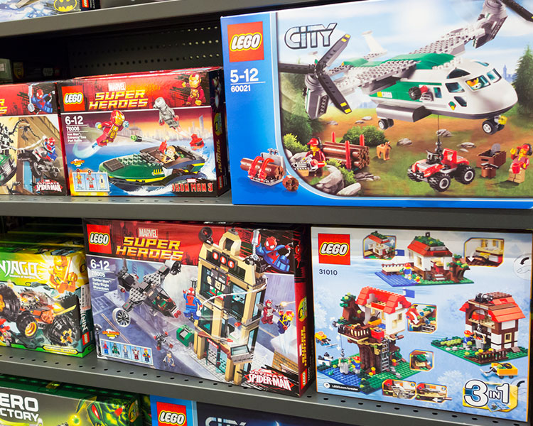 Photo of Lego toys in the toy aisle