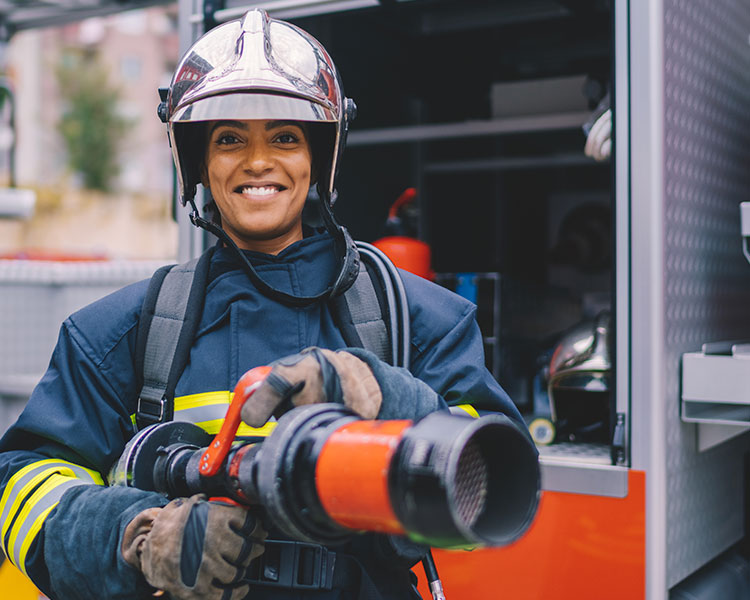 Photo of a female firefighter