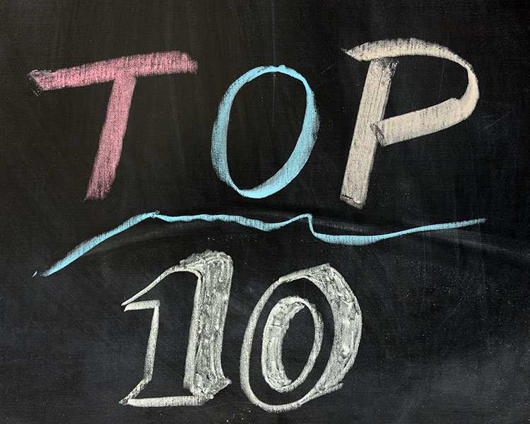 Top 10 written in chalk